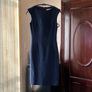 Michael Kors Navy Blue Midi Body Con Dress Size 0